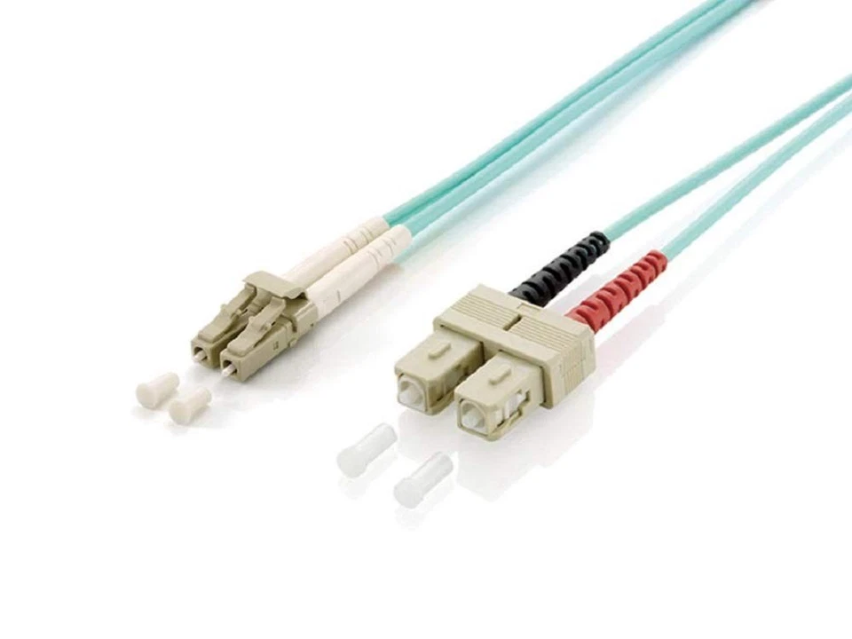 Equip Fiber Optic Patch Cable LC->SC 50/125mμ 10.00m Multimode Duplex Turquoise - Photo 1/1