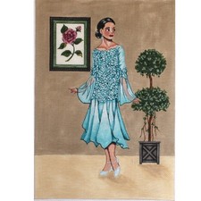 TS DESIGNS HP NEEDLEPOINT CANVAS: WOMAN DRESSED FOR EVENING  BM