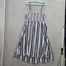 Old Navy Women Dress XL Blue Striped Sundress Coastal Grandmother Sleeveless