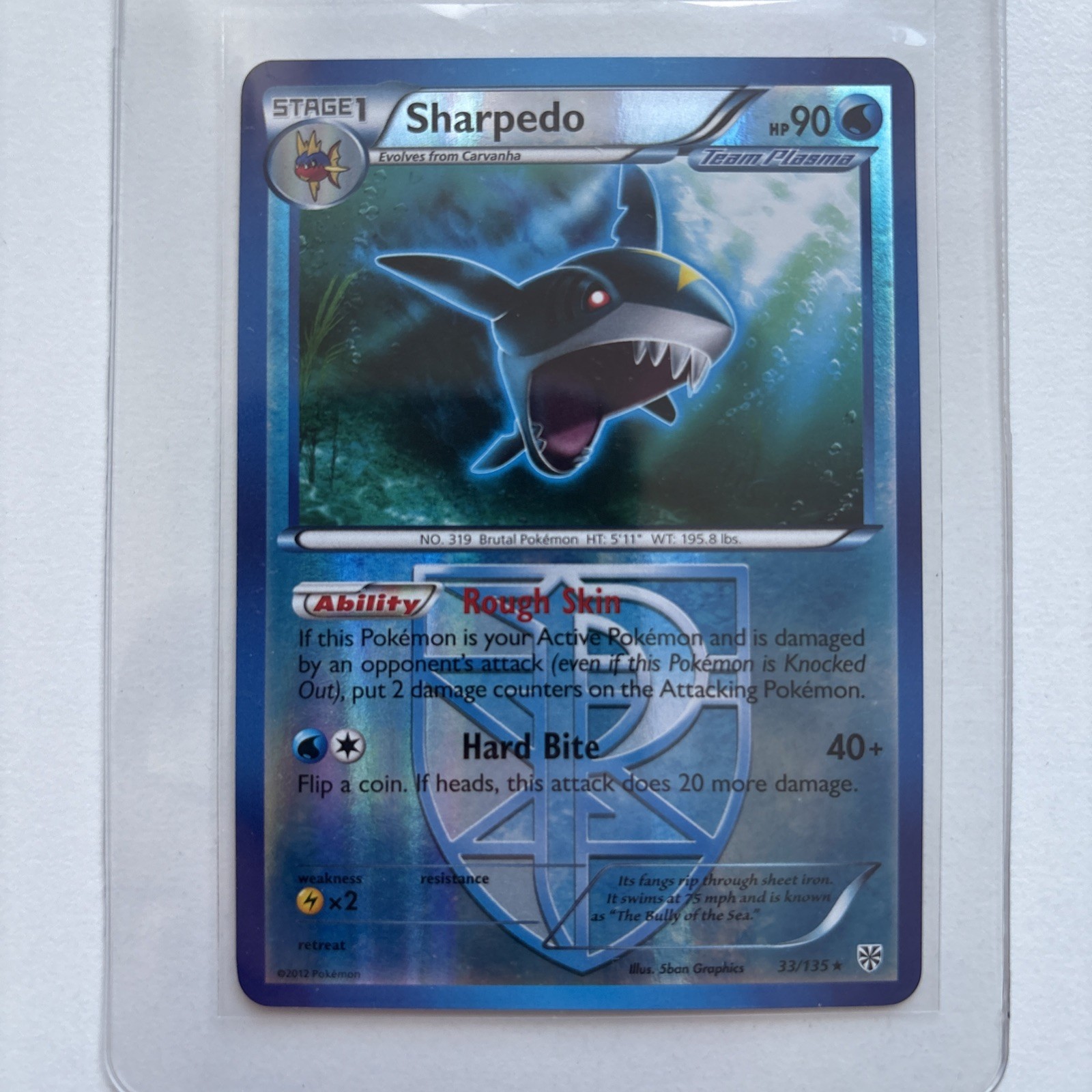 Sharpedo (Team Plasma) 33/135 Plasma Storm Reverse Holo - Near Mint