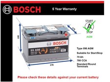 AGM Battery fits FERRARI PORTOFINO 488 CALIFORNIA 599 F355 Bosch 096 AGM