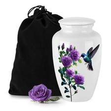 Abooxiu 10 Inches Cremation Urns for Human Ashes Adult Male Female, White