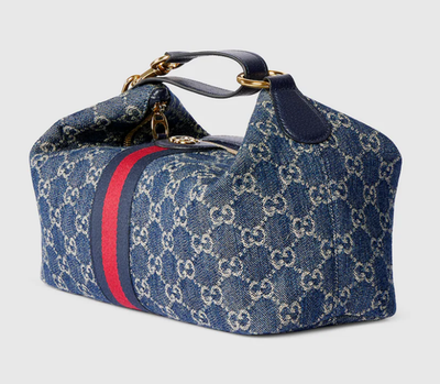 Gucci Vanity Medium Top Handle Bag GG Denim 857799 Japan New