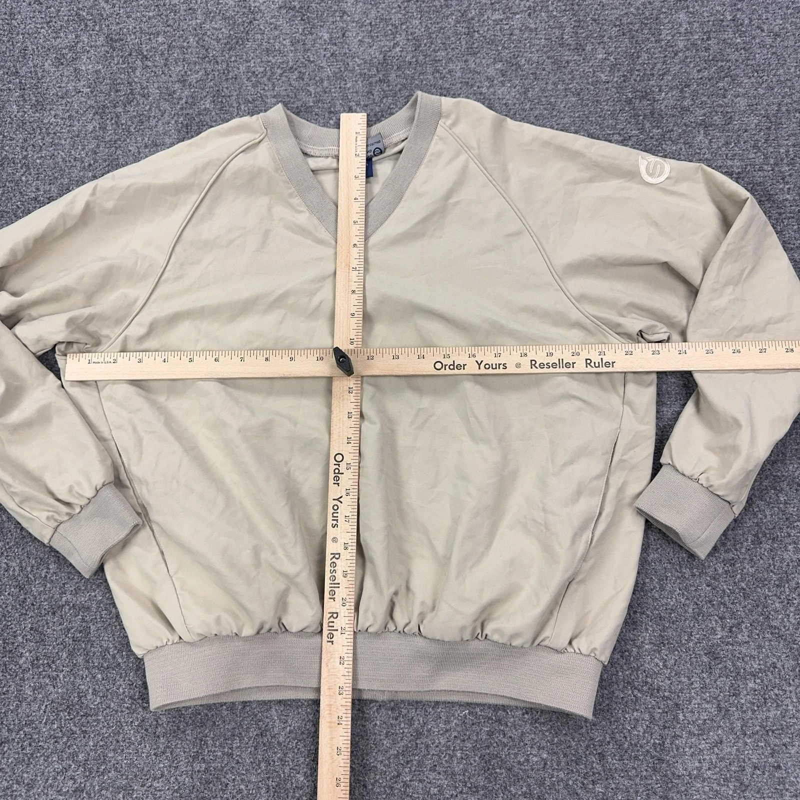 Sunderland Of Scotland Jacket Mens Small Beige Golf Windbreaker V Neck Pullover - product detail image 8