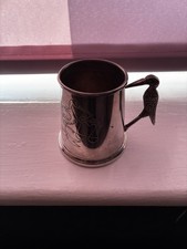 Vintage Silver Plated Baby Cup Christening /Birth Mug 7 cm high  x 7cm base