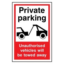 Private Parking Unauthorised Vehicles Sign or Sticker | PARK0080