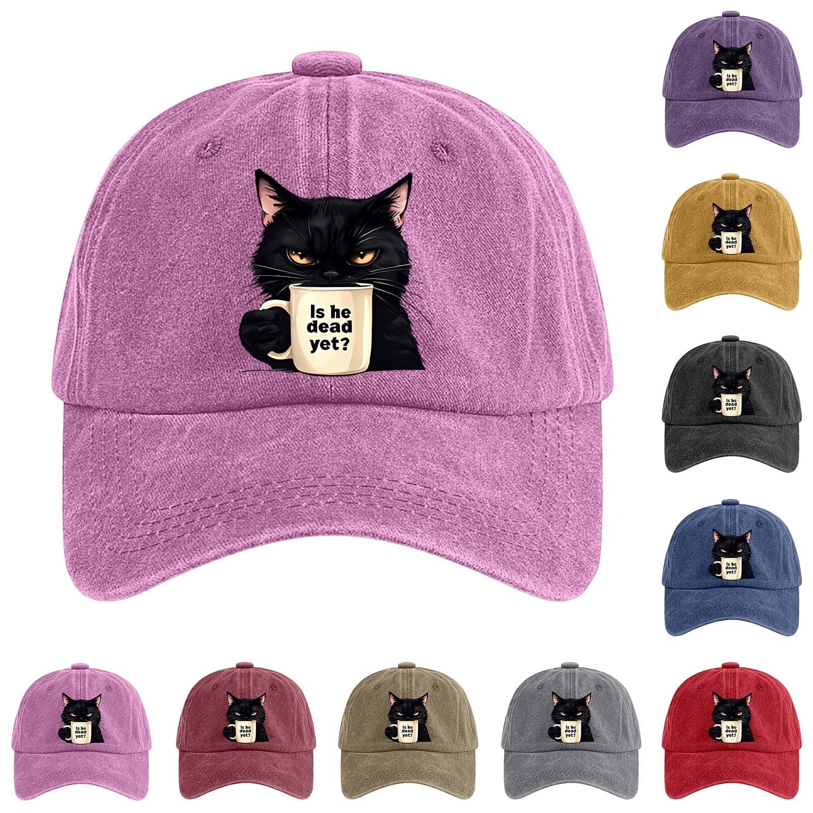 He Dead Yet Cat FDT Printed Baseball Cap Unisex Adjustable-image