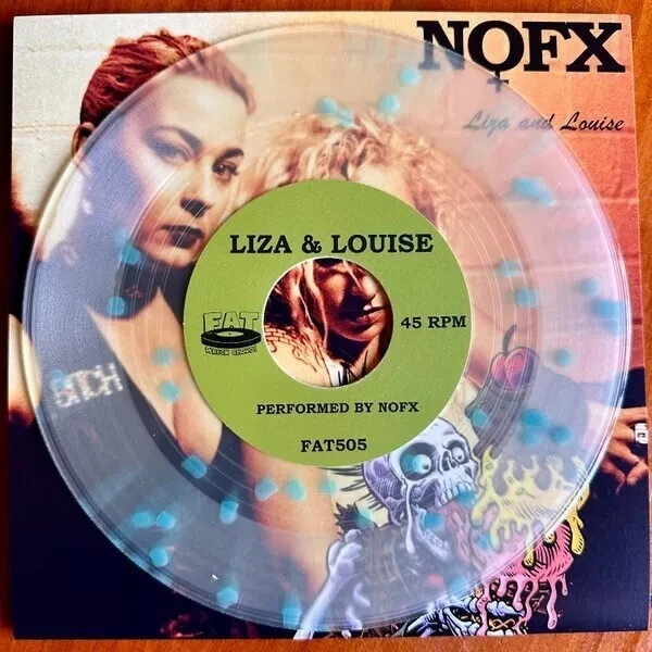 NOFX Liza & Louise 7" EP Clear w/Blue Dots Final Tour Vinyl Canada #58 of 99 - Image 2 of 3