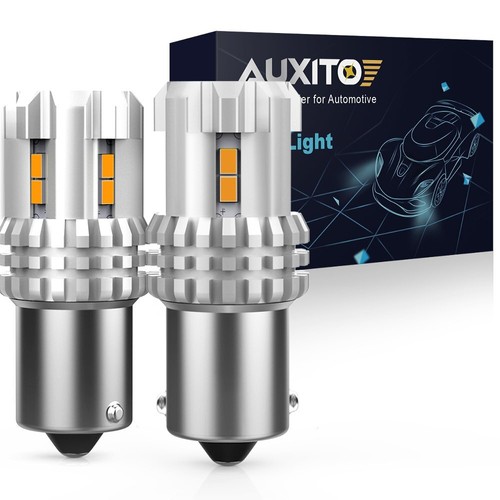 AUXITO LED Turn Signal Blinker Light 1156 7506 Amber Yellow Bright DRL Bulbs 2pc - Picture 2 of 12