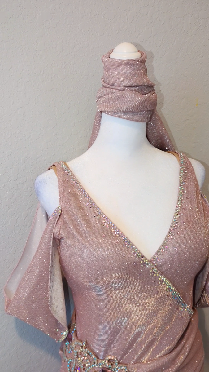 Sufel Boutique Pink Glitter Baladi Dress | eBay