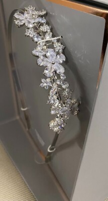Believe by Brilliance Fine Silver Plated Cubic Zirconia Headband-New in Box