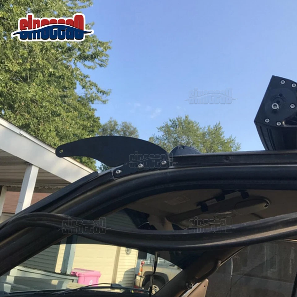 Kit de soporte de montaje de pilar de techo barra de luz curva de 52" para Dodge Ram 1500/2500/3500 Foto 3 de 4