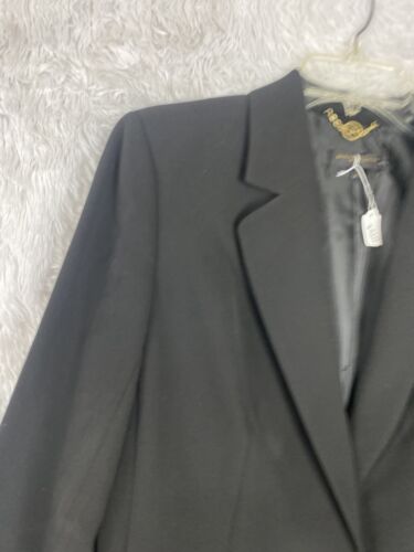 Blazer donna Donna Karan City Oasis nuovo con etichette taglia 6 nero accenti oro - Foto 2 di 12