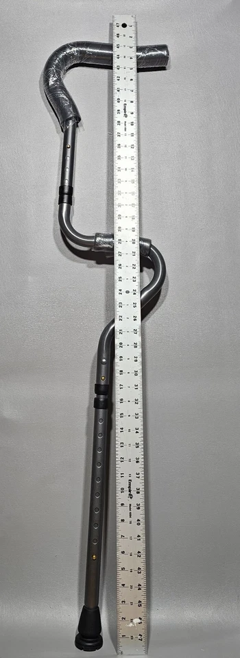 SunWalker Adjustable Folding Crutch, Metallic Grey Universal Size 45.5"- 57.5" - Image 4 of 4