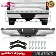 For 2015-2020 Ford F-150 W Tow Hitch Wo Park Holes Chrome Rear Bumper Assembly