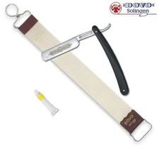 Premium Quality DOVO Straight Razor Leather Strop Paste Shaving Set