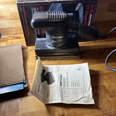 Vintage Sears Craftsman Finishing Orbital Sander 1/3 Sheet Corded