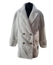 Linea Tesini Faux Fur White Coat Womens Size Uk 16 Ref Rp39