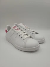 Adidas Originals Stan Smith J Youth Sz 5Y White Bold Pink Athletic Shoes FX7522