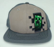 Minecraft Gray Youth Hat Green Block Creeper ...