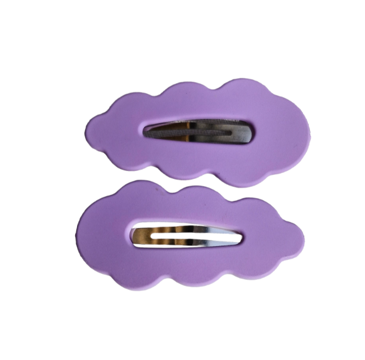 NEW Pair of 5cm Purple Cloud Shaped Sleepies Hair Clips Fashion