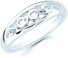 Sterling Silver Open Scrollwork Wide Band Ring