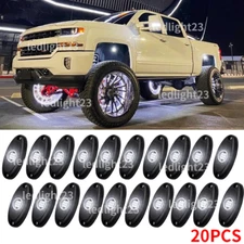 Fit for Chevy Silverado 1500 2500HD 20X White LED Rock Lights Underglow LED Kit