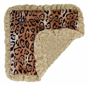 Bessie And Barnie Pet Blanket, Large, Camel Rose/Cheapard With Ruffle (616043415901)