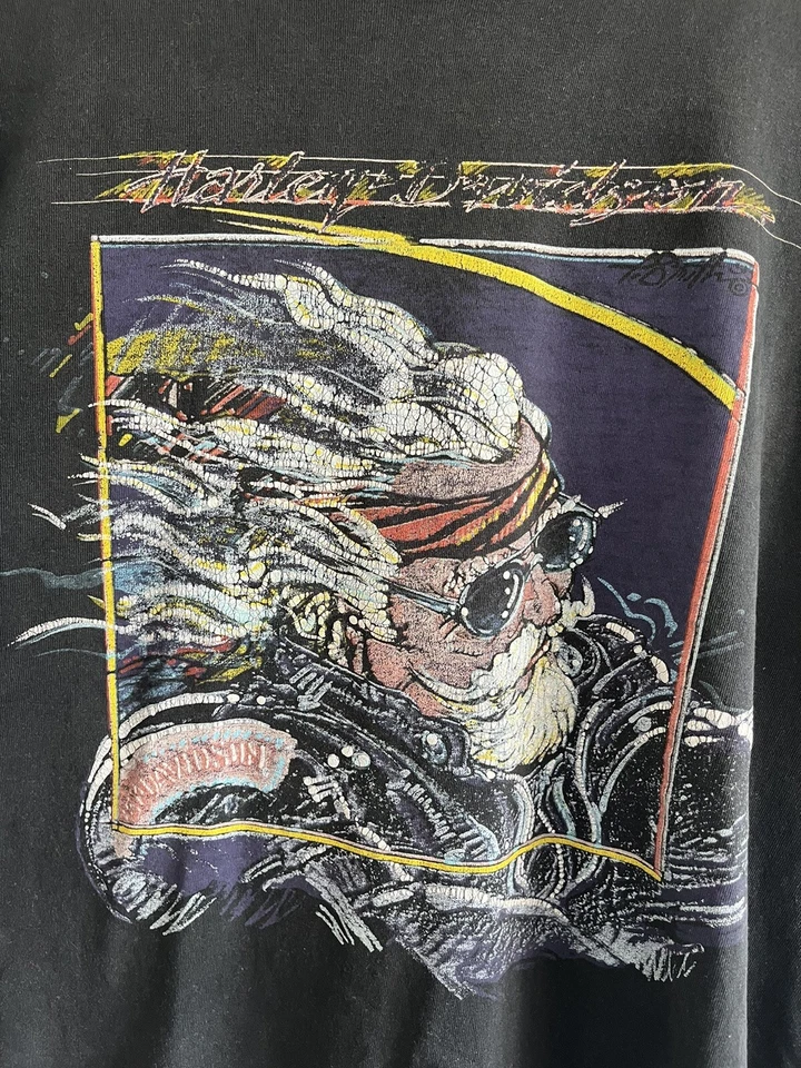 Vintage HARLEY DAVIDSON T Shirt 1993 PAUL SMITH PRINT Biker Taille XL - Photo 2/4