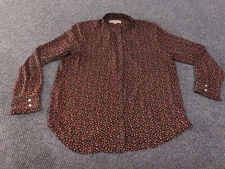 loft tops large red floral coastal button up coastal womens casual flowers