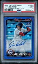 2024 Topps Pro Debut AUTO Purple Foil 285/299 JACE BOHROFEN Razorbacks PSA 9