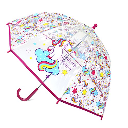 Kids Transparent Rainbow, Animal, Unicorn School Umbrella, Rain - Boys and Girls - Picture 2 of 73