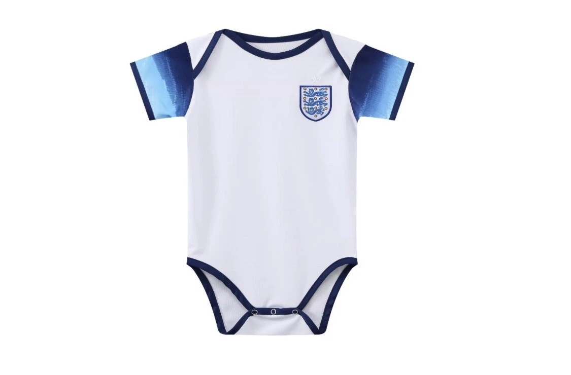 England Football Personalised Baby Grow Romper. Kane Saka Bellingham Beckham