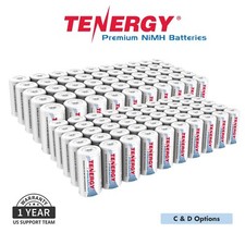 Tenergy Premium C and D High Capacity NiMH Rechargeable Batteries 1.2V Lot