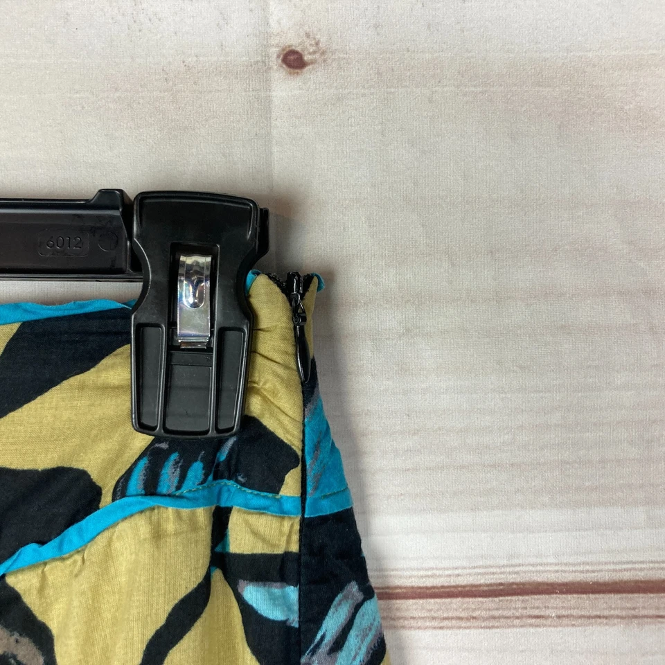 Falda Mac & Jac para mujer 2 amarilla floral algodón línea A ligera cremallera lateral Foto 3 de 4