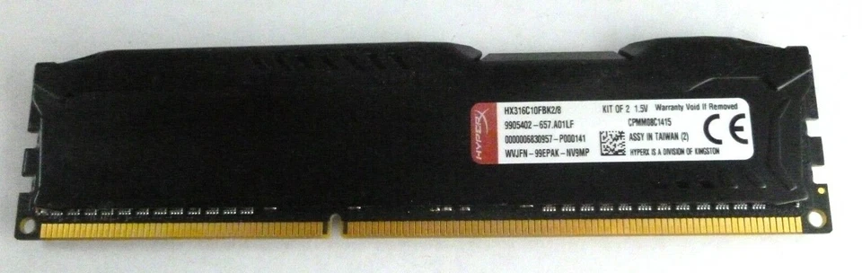 HyperX Fury 4GB DDR3-1600 CL10 SDRAM PC Computer Desktop Stick Ram 512M x 64-bit - Image 2 of 3