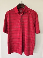 Champion C9 Duo Dry Golf Polo Shirt Men’s XL Short Sleeve Polyester Red Striped 