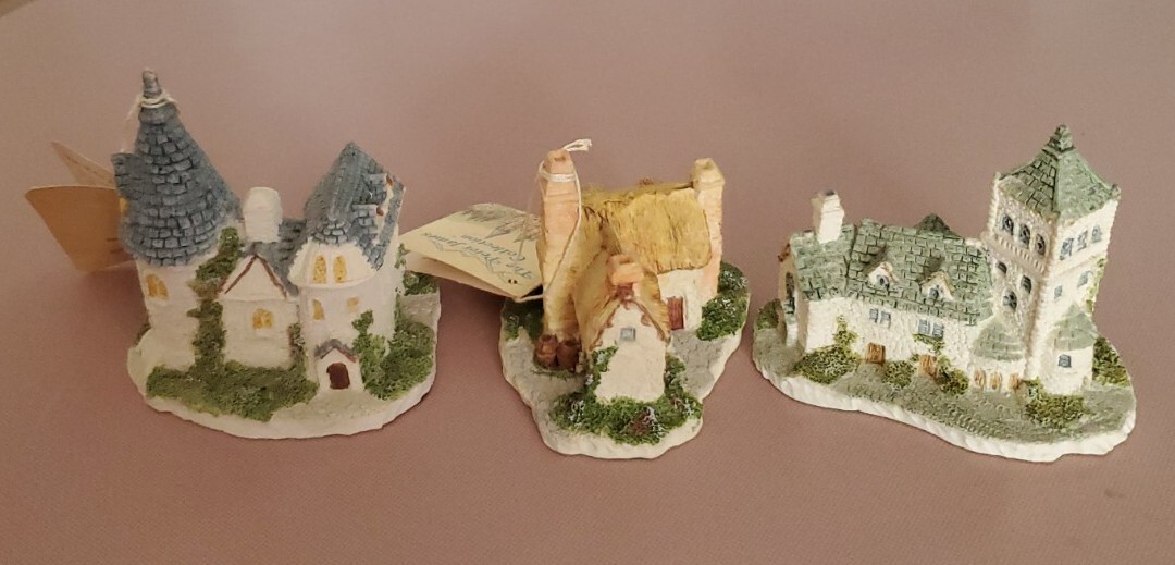 3 Russ Berrie & Co Collectible Miniature Cottages Neiman Marcus Peter James Tags