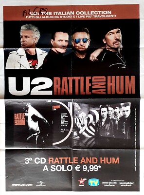 U2 - POSTER PROMO SORRISI E CANZONI ''RATTLE AND HUM''