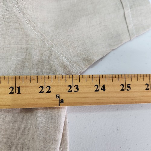 Tommy Bahama Shirt Mens Large Beige Button Up Linen Camp Lightweight Vacation - Picture 11 of 13