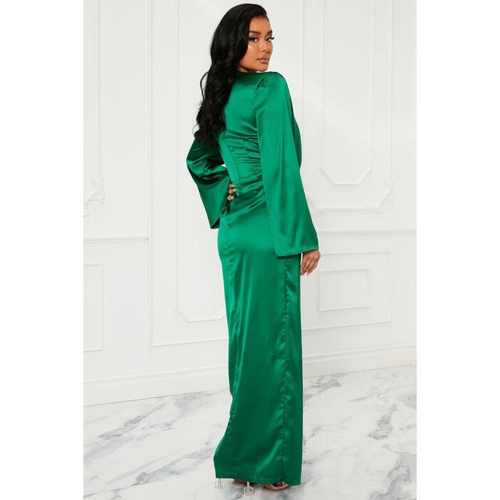 NWT Womens Size XS Fashion Nova Emerald Green Luxe Desire Satin