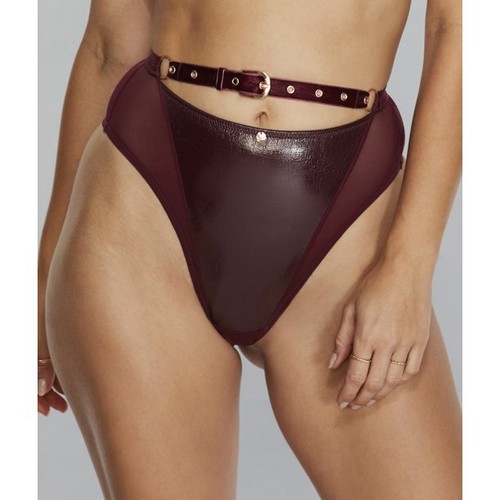 Scantilly by Curvy Kate OXBLOOD Buckle up Thong, US Small - Picture 2 of 4