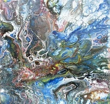 OOAK Abstract Acrylic Painting on Canvas Pour Painting 12 By 12 In Modern Art