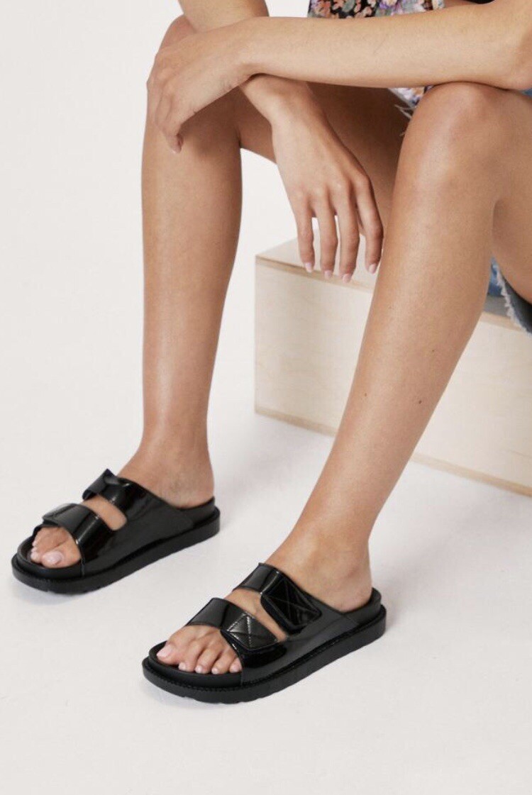 APL Sandali plantare Krush neri finti brevetti doppio cinturino nuovi con scatola taglia 8