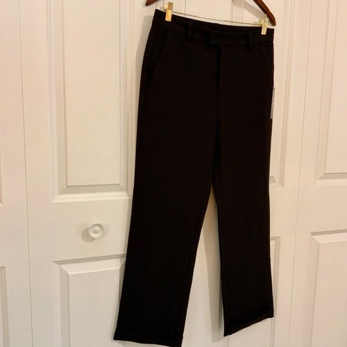 Lulus Women's Black Befriended Cuffed Ankle Trouser Pants Pockets Large New - Picture 5 of 13