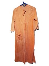 Vintage Jc Penney Womens Misses Housecoat Robe Button Up Melon Color Soft Cozy