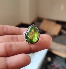 Awesome Peridot Gemstone Ring 925 Sterling Silver Handmade Ring Statement Ring
