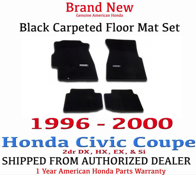 Genuine OEM Honda Civic 2dr Black Carpeted Floor Mat Set 9600 08P15