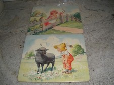 2 VINTAGE P M COMPANY FRAME TRAY PUZZLES NURSERY RHYMES