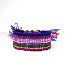 Woven Bracelet, Friendship Bracelet, Multicolor Striped Bracelet, Boho, Hippie